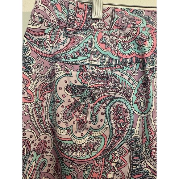 Talbots Women's Paisley Perfect Crop Pants, Size 10 Purple Colorful - Picture 11 of 11